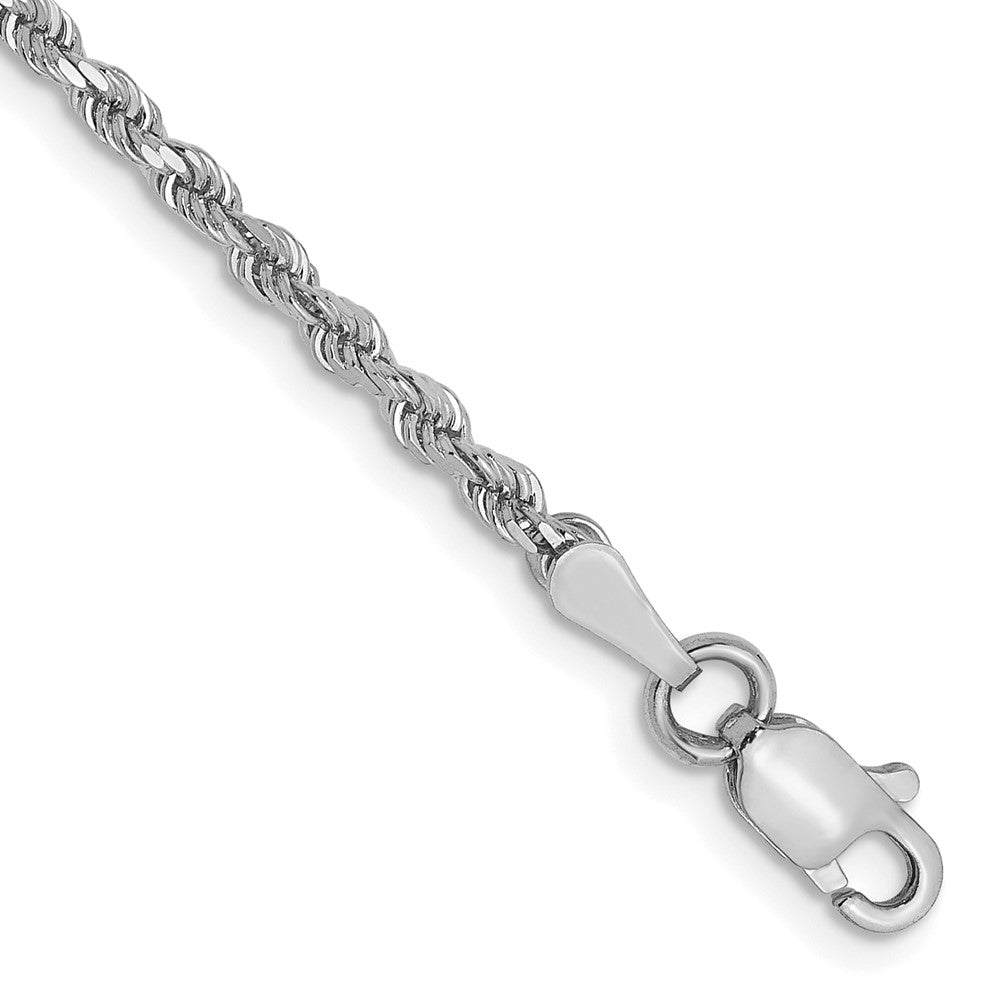 14k White Gold 2.0mm Diamond-cut Rope Chain