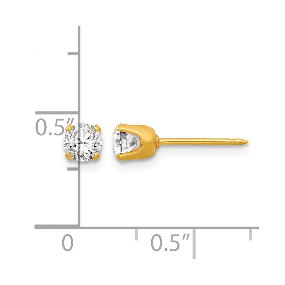 Inverness 14k 4.25mm CZ Post Piercing Earrings