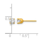 Inverness 14k 4.25mm CZ Post Piercing Earrings