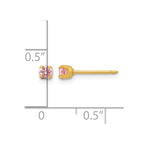 Inverness 14k 3mm Pink CZ Post Piercing Earrings