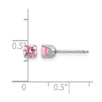 Inverness 14k White Gold 5mm Pink CZ Piercing Earrings