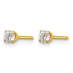 Inverness 14k 3mm CZ Long Post Piercing Earrings
