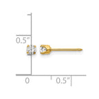 Inverness 14k 3mm CZ Long Post Piercing Earrings