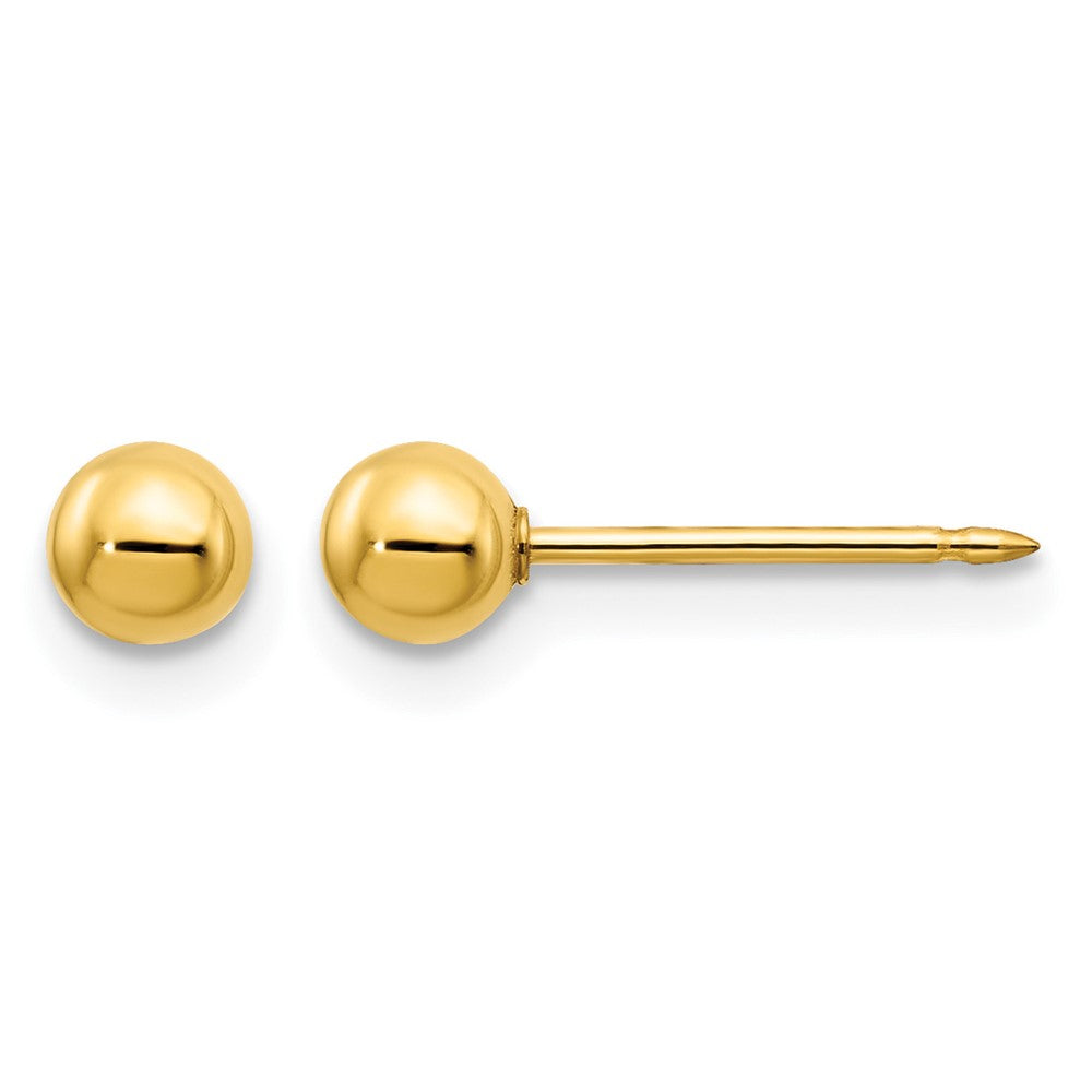 Inverness 14k Polished 4mm Ball Long Post Piercing Earrings