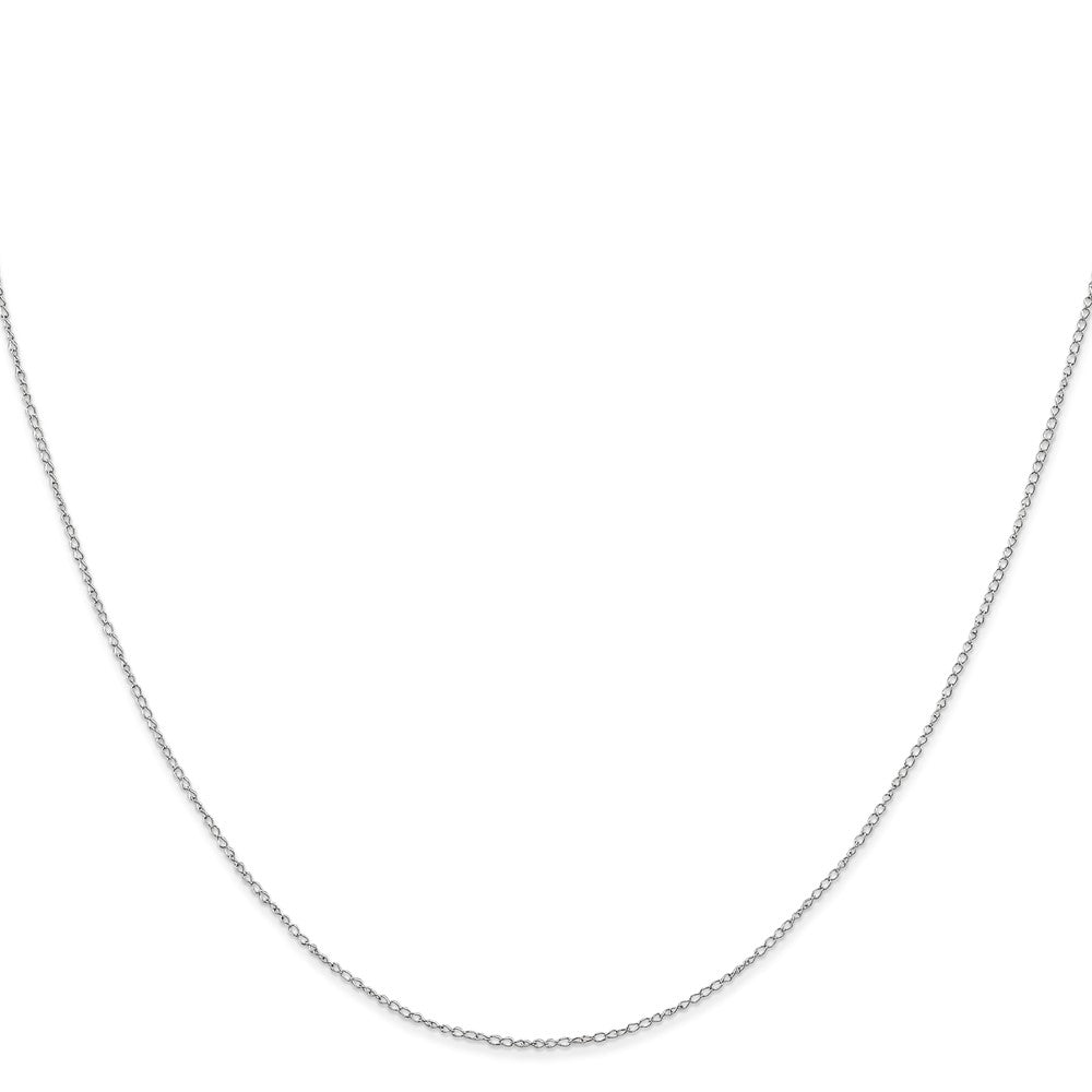 14K White Gold Carded .42mm Curb with Spring Ring Clasp Chain