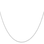 14K White Gold Carded .42mm Curb with Spring Ring Clasp Chain
