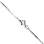 14K White Gold Carded .42mm Curb with Spring Ring Clasp Chain