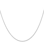 14K White Gold Carded .6mm Cable Rope with Spring Ring Clasp Chain