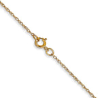 14K Carded .6mm Cable Rope with Spring Ring Clasp Chain