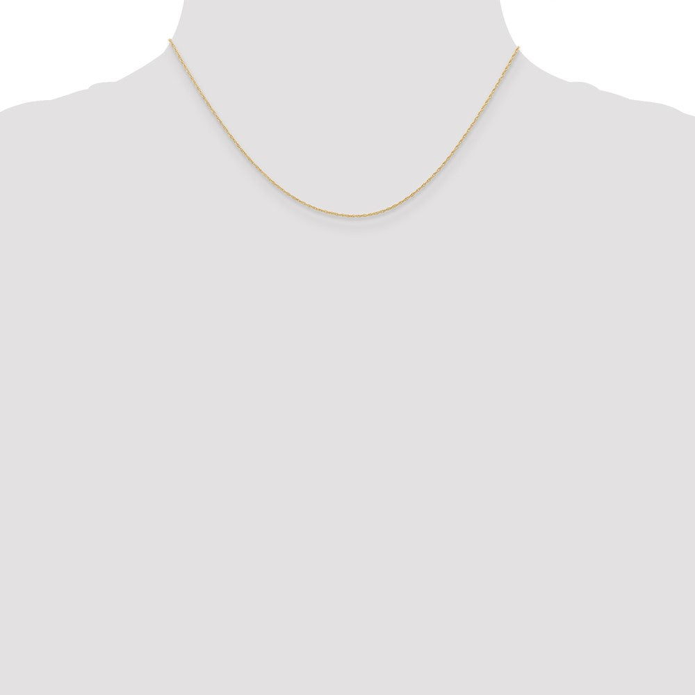 14K Carded .6mm Cable Rope with Spring Ring Clasp Chain