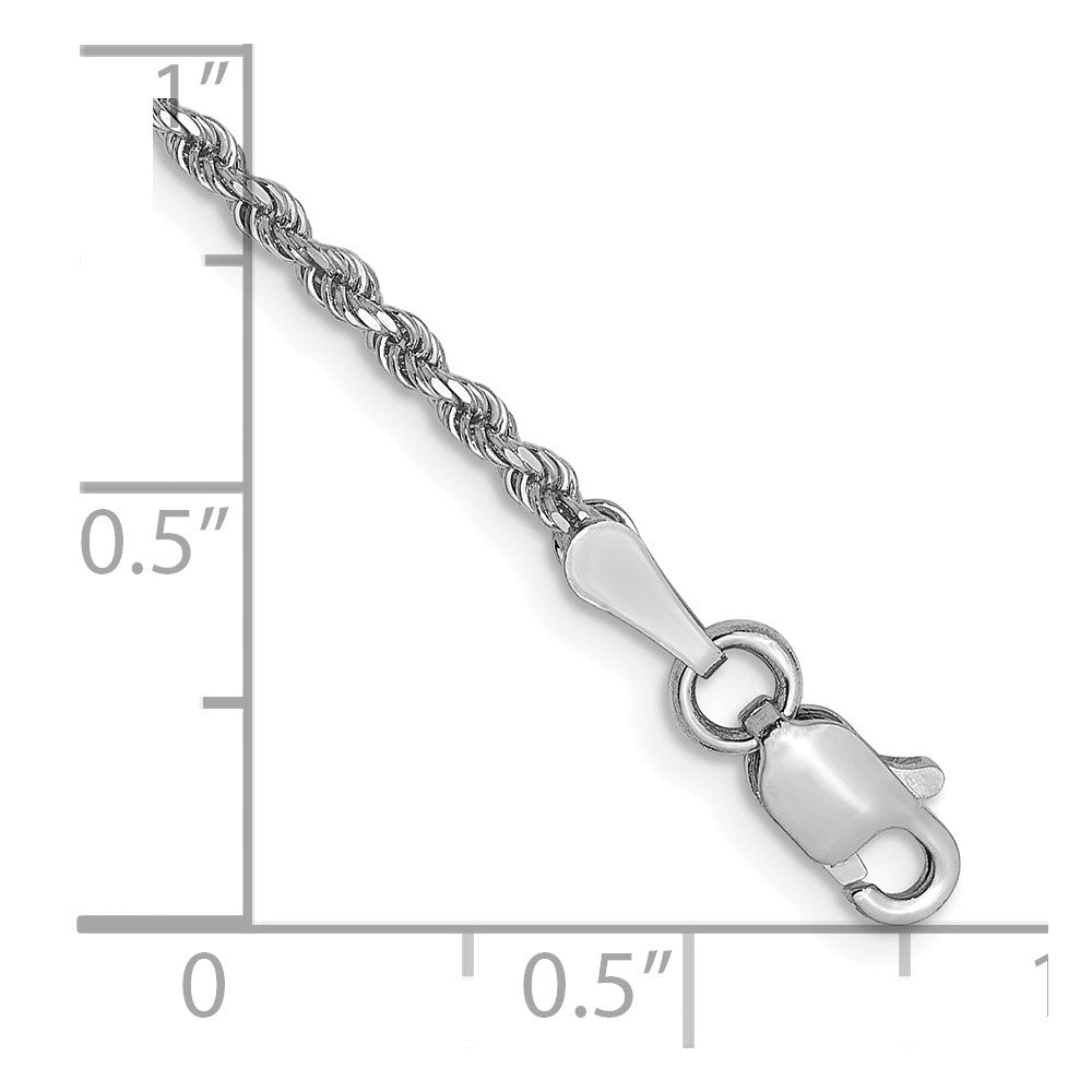 14k White Gold 1.75mm Diamond-cut Rope Chain