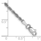 14k White Gold 2.25mm Diamond-cut Rope Chain