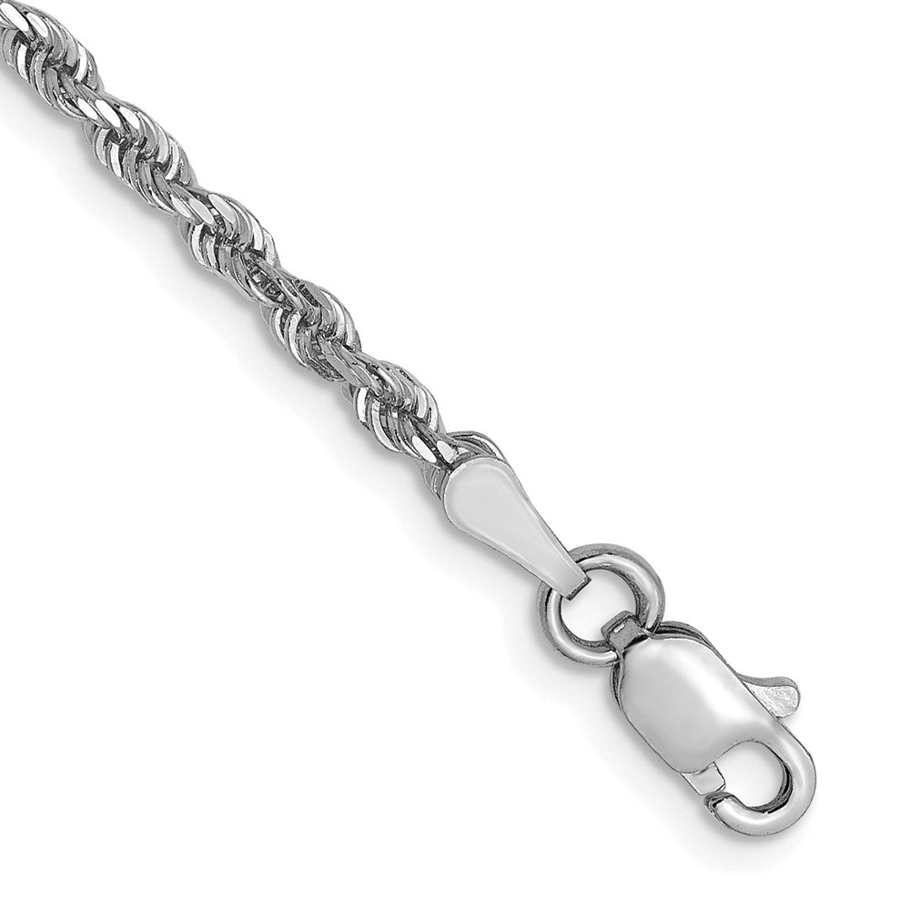 14k White Gold 2.25mm Diamond-cut Rope Chain