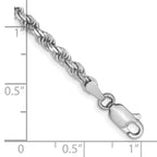14k White Gold 3.0mm Diamond-cut Rope Chain