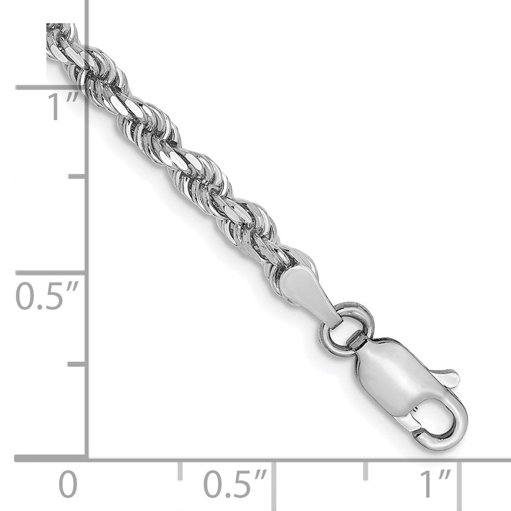 14k White Gold 3.0mm Diamond-cut Rope Chain