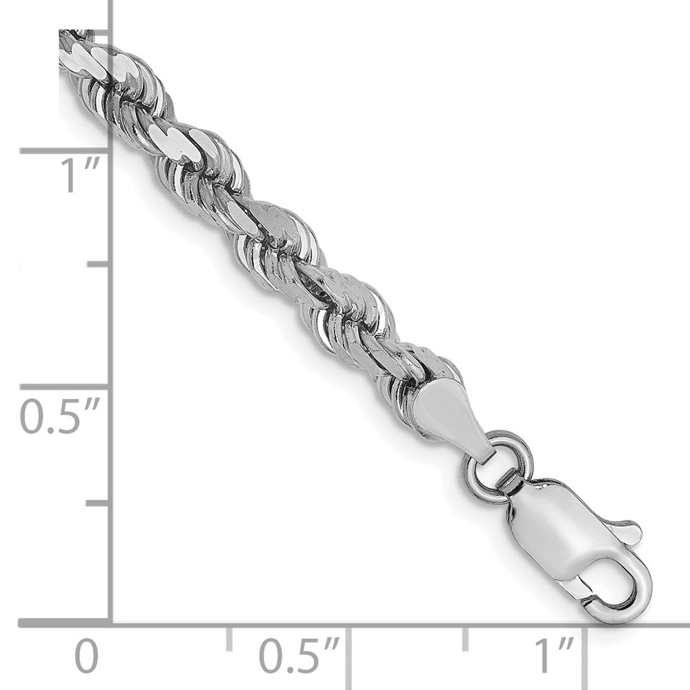 14k White Gold 4.0mm Diamond-cut Rope Chain