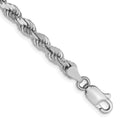 14k White Gold 4.0mm Diamond-cut Rope Chain