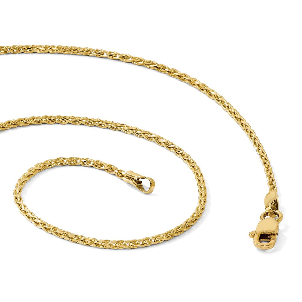 14K 1.3mm D/C Wheat Chain