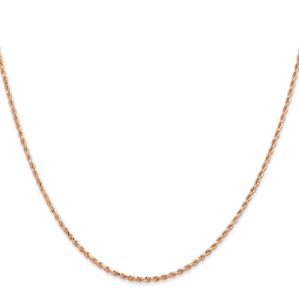 14k Rose Gold 1.5mm Diamond-cut Rope Chain