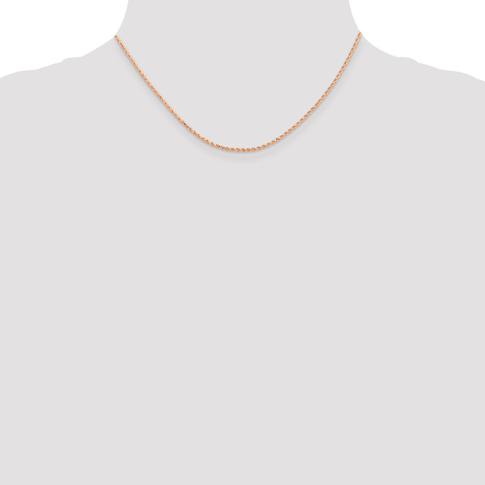 14k Rose Gold 1.5mm Diamond-cut Rope Chain