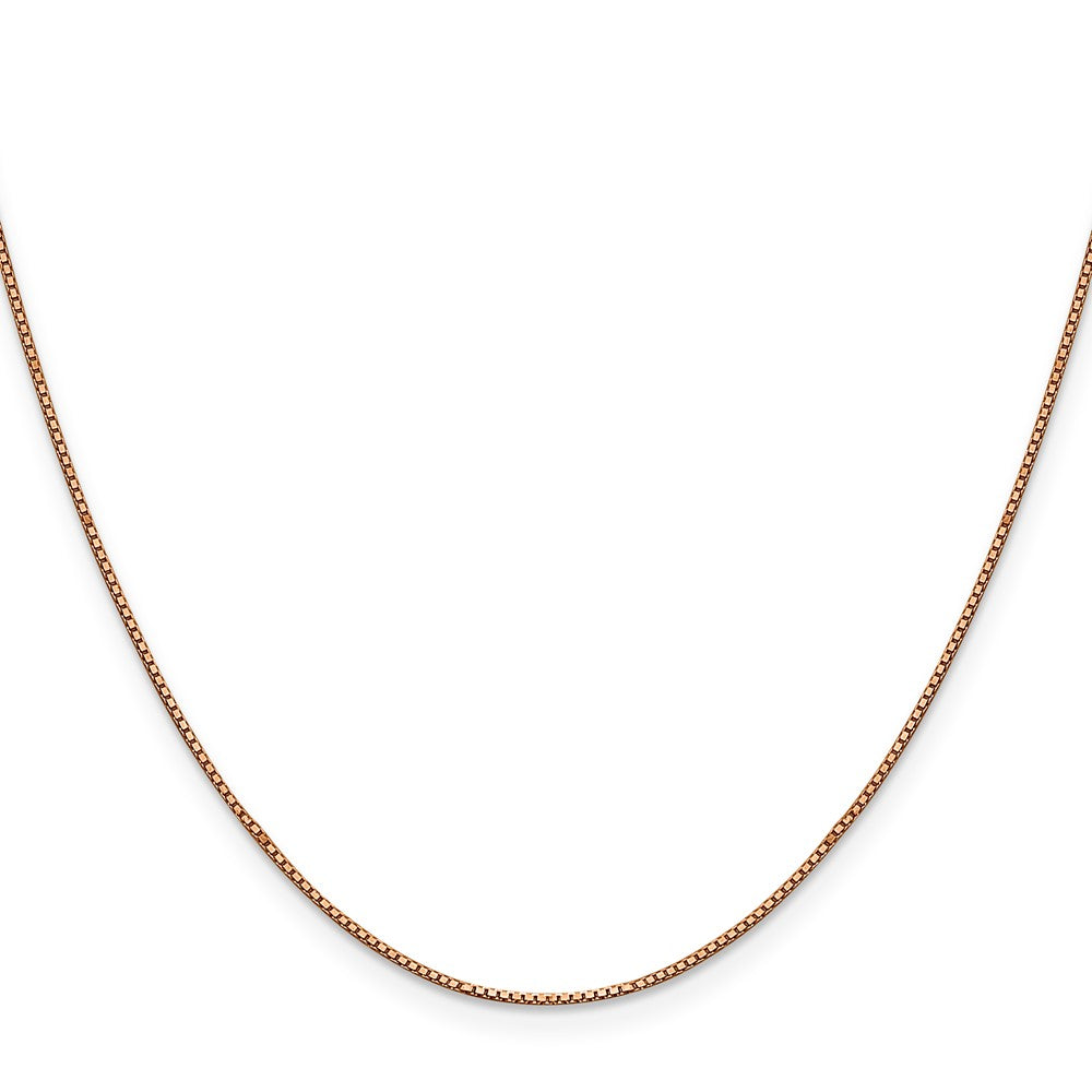 14K Rose Gold .8mm Box with Lobster Clasp Chain