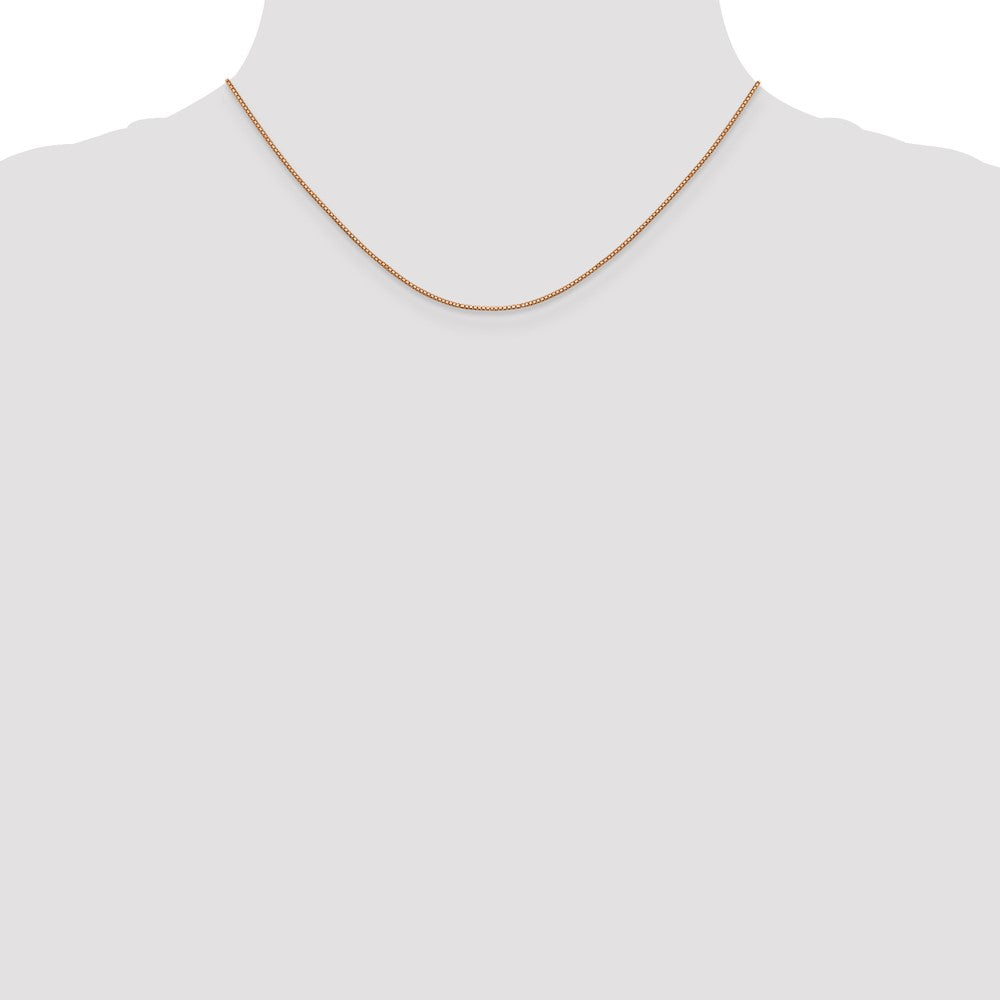 14K Rose Gold .8mm Box with Lobster Clasp Chain