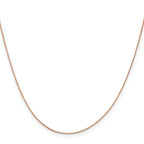 14K Rose Gold .5mm Baby Box with Lobster Clasp Chain