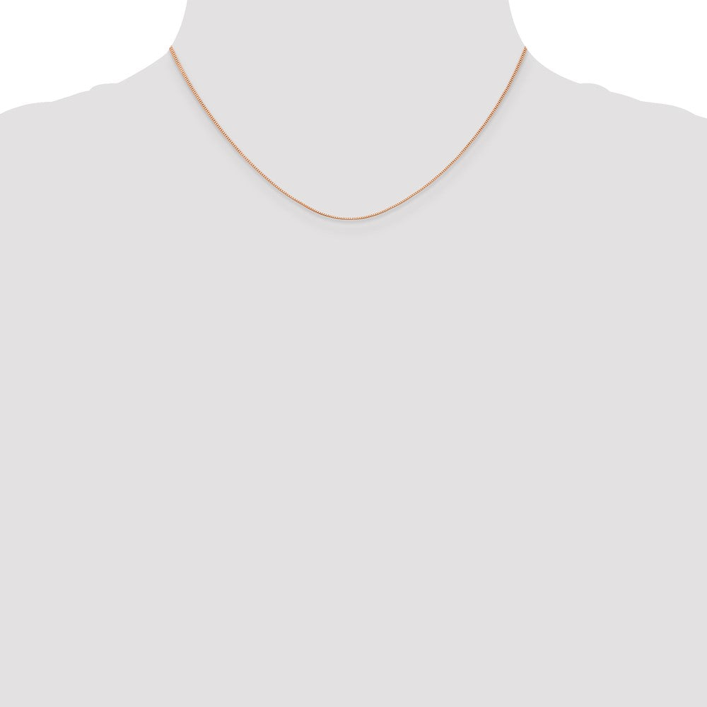 14K Rose Gold .5mm Baby Box with Lobster Clasp Chain