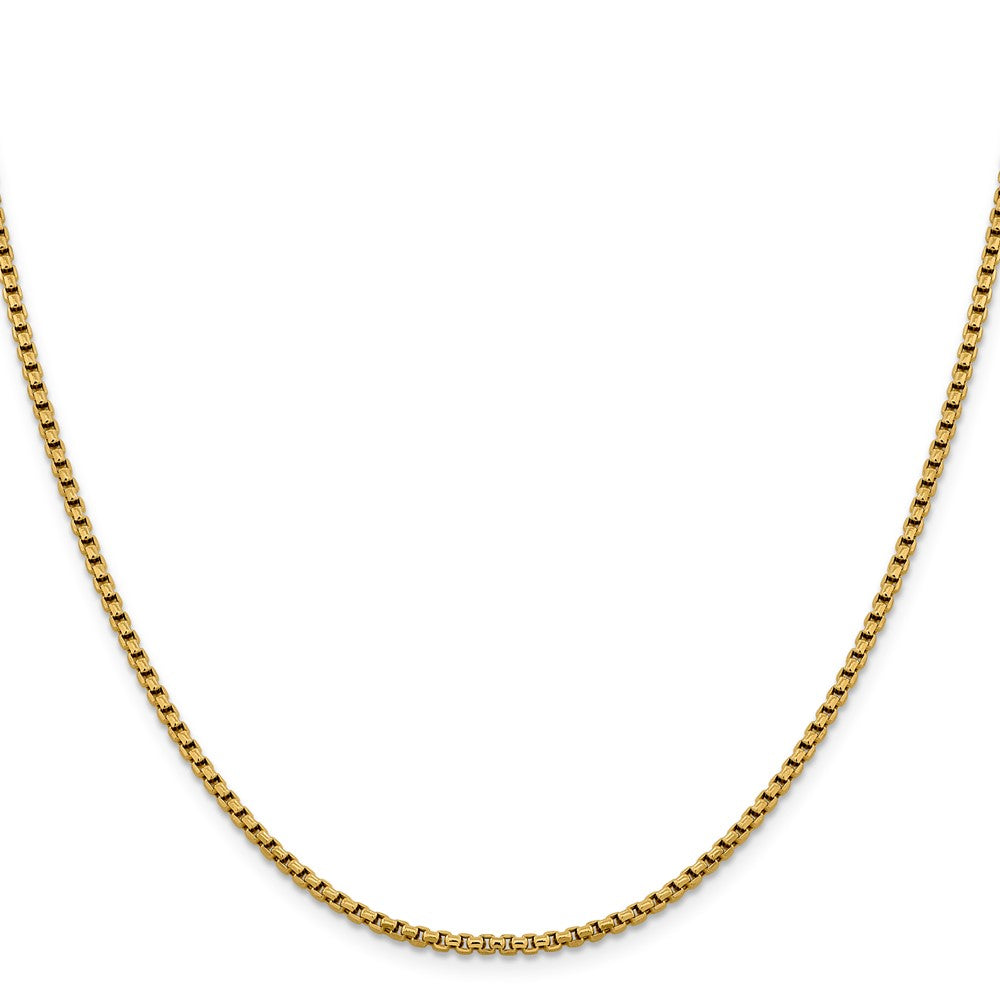 14K 2.4mm Semi-Solid D/C Round Box Chain