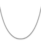 14K White Gold 2.4mm Semi-Solid D/C Round Box Chain