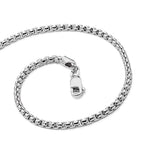 14K White Gold 2.4mm Semi-Solid D/C Round Box Chain