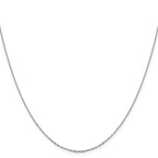 14K White Gold 1mm D/C Open Long Link Cable Chain