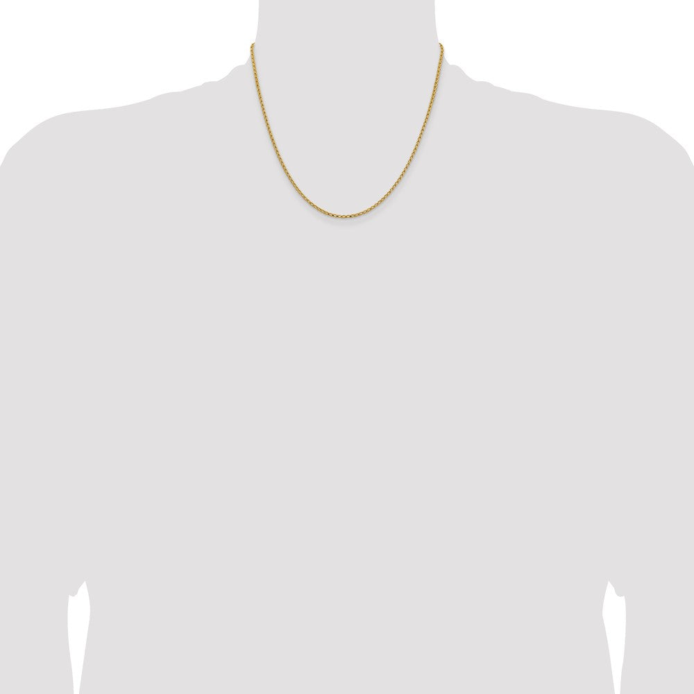 14K 2.1mm D/C Open Franco Chain