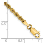 14k 2.25mm Solid Rope Chain