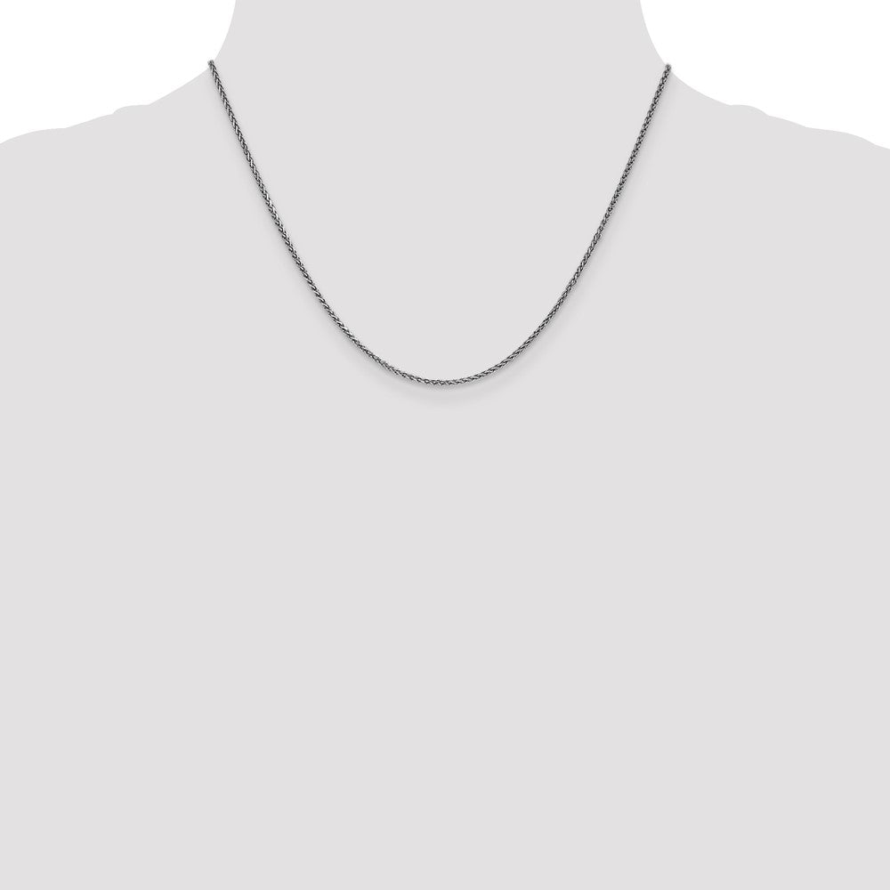 14k White Gold 1.7mm Solid D/C Spiga Chain