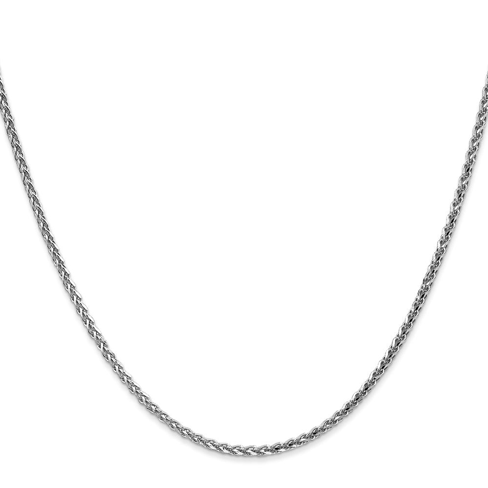 14k White Gold 2.1mm Solid D/C Spiga Chain
