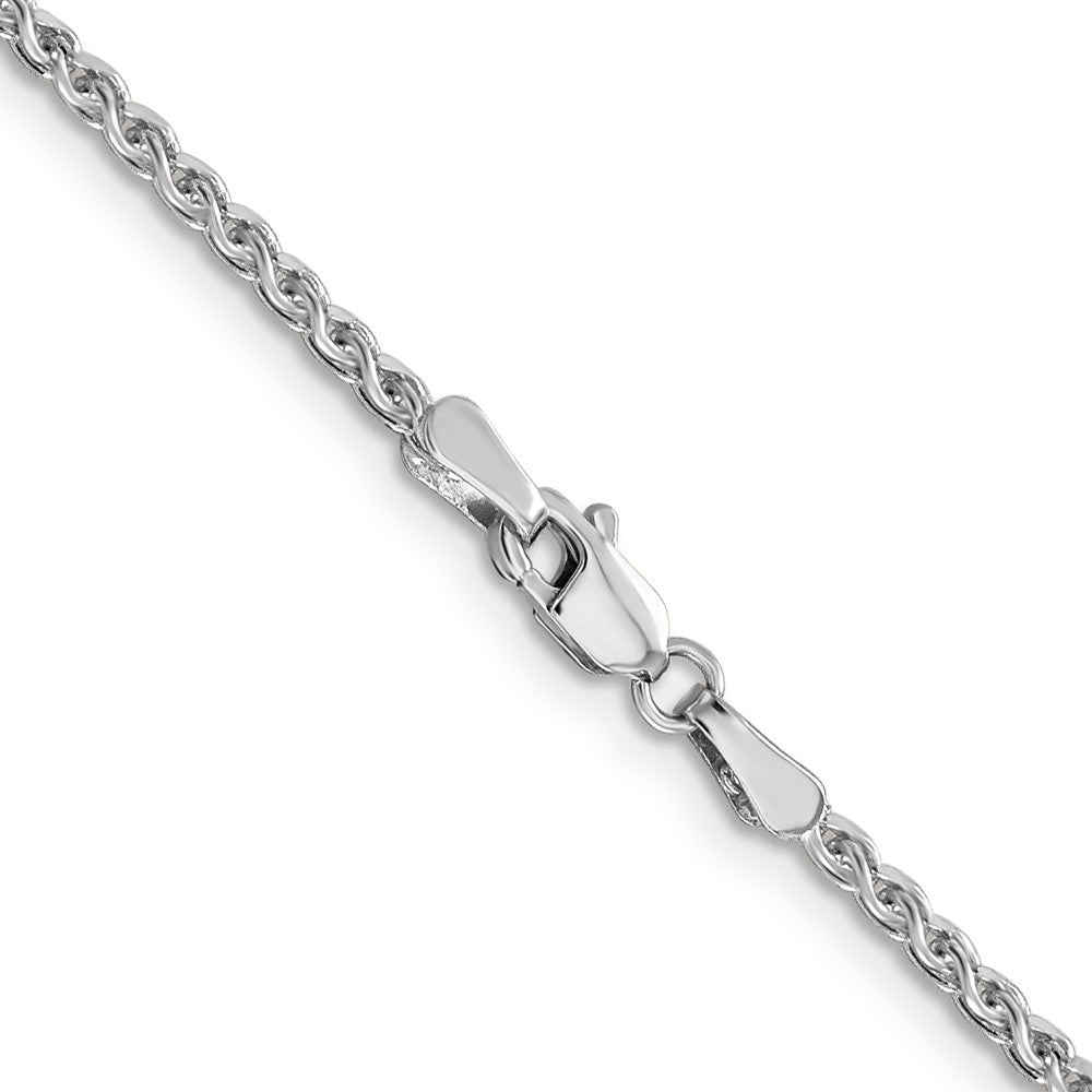 14k White Gold 2.1mm Solid D/C Spiga Chain