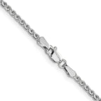14k White Gold 2.1mm Solid D/C Spiga Chain