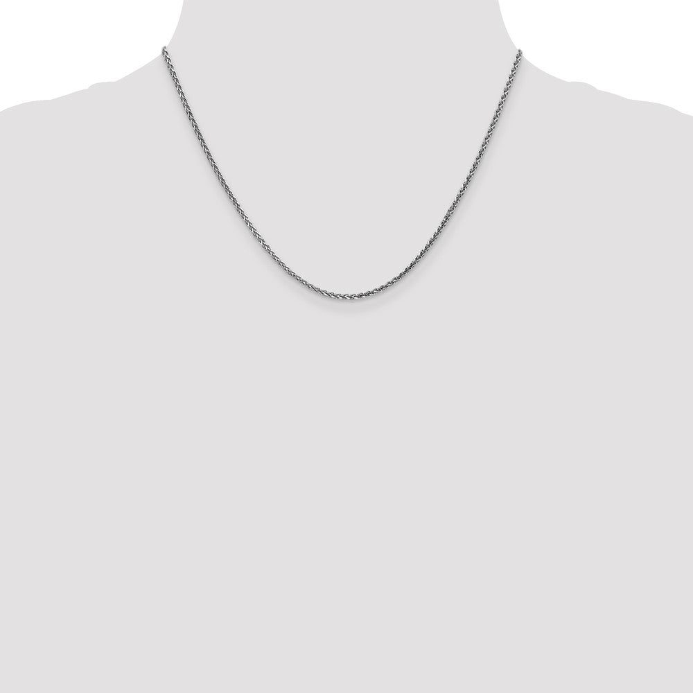 14k White Gold 2.1mm Solid D/C Spiga Chain