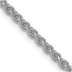 14k White Gold 2.1mm Solid D/C Spiga Chain