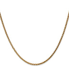 14k 2.1mm Solid D/C Spiga Chain