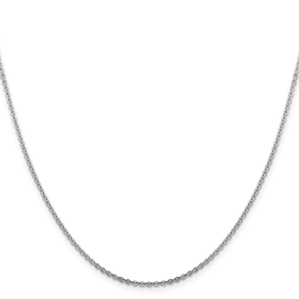 14K White Gold 1.95mm Flat Cable Chain