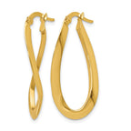 14K Polished Oval Hoop Earrings