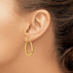 14K Polished Oval Hoop Earrings