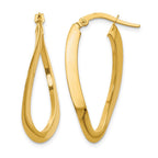 14K Polished Oval Hoop Earrings