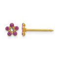 Inverness 14k February Purple Crystal Birthstone Flower Post Piercing Earrings