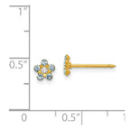 Inverness 14k March Light Blue Crystal Birthstone Flower Post Piercing Earrings