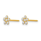 Inverness 14k April Crystal Birthstone Flower Post Piercing Earrings