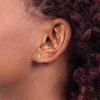 Inverness 14k April Crystal Birthstone Flower Post Piercing Earrings