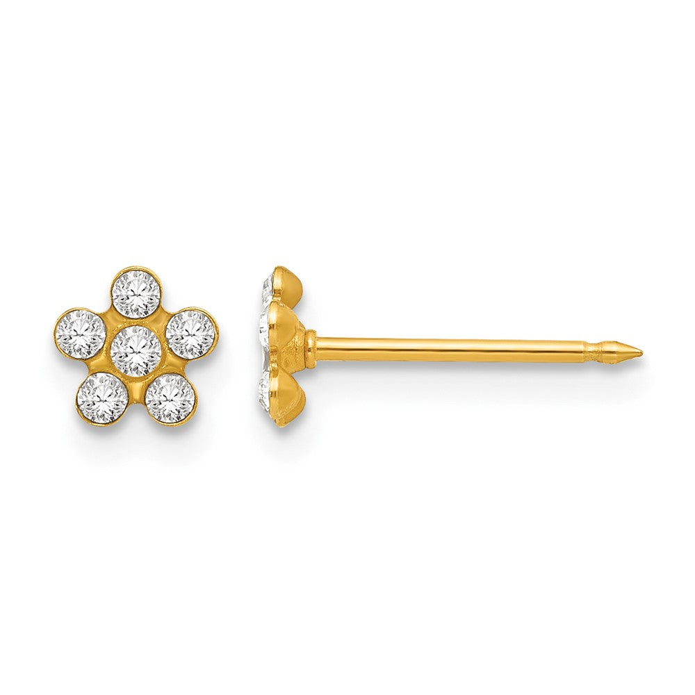 Inverness 14k April Crystal Birthstone Flower Post Piercing Earrings